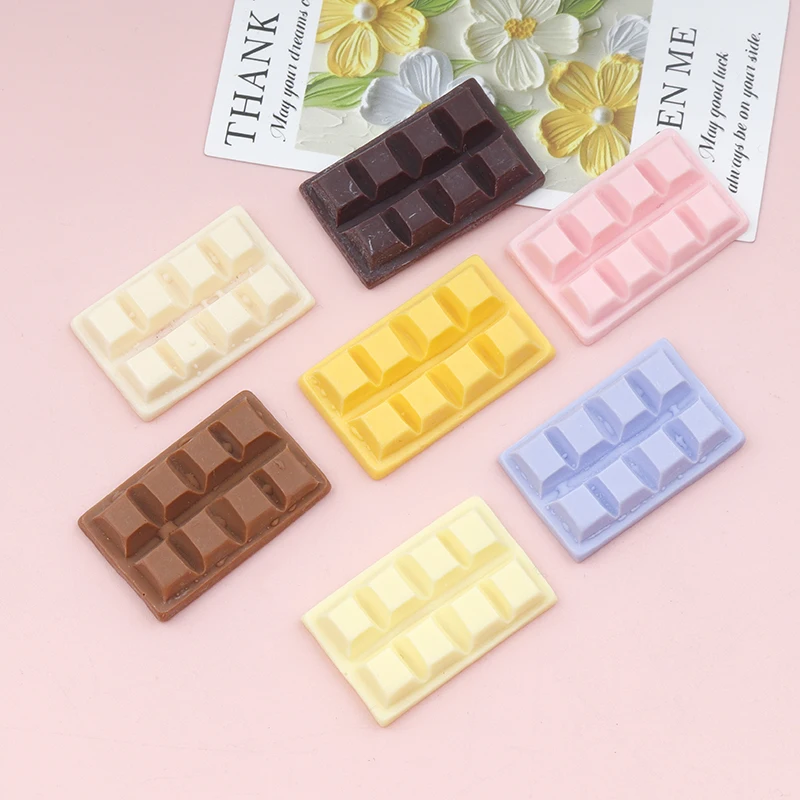 10/100pcs Resin Decor Simulation Chocolate Biscuit Scrapbooking Dollhouse DIY Handmade Materials Decoration