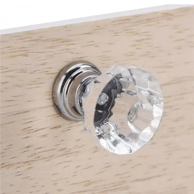 

16pcs 30mm Diamond Clear Crystal Glass Door Pull Glass Knob Drawer Door Crystal Diamond Handle Pull Dia Wardrobes Cabinets