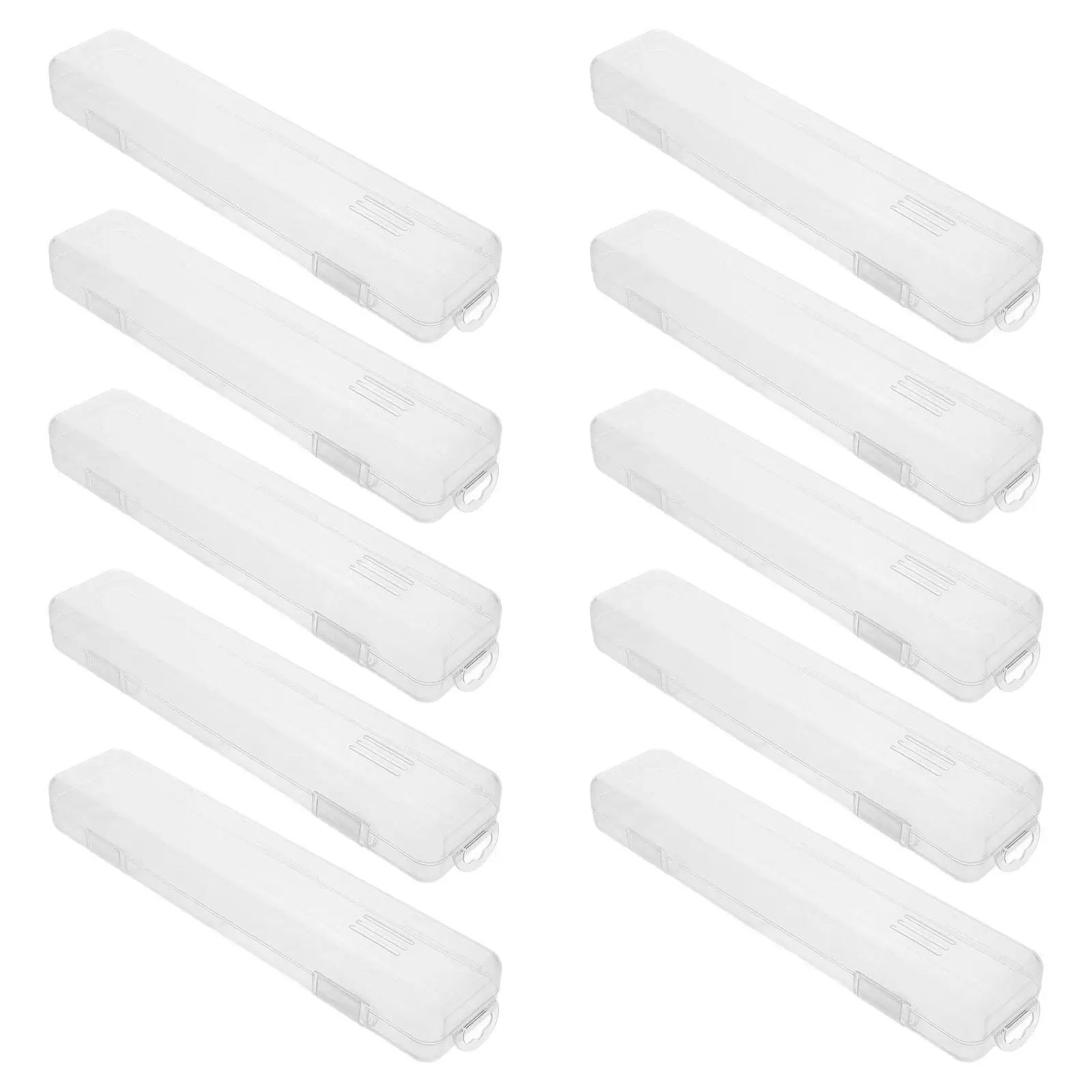 

10Pcs Toothbrush Case Travel Toothbrush Storage Box Portable Organizer Hanging Loop for Outdoor School Bathroom Storage