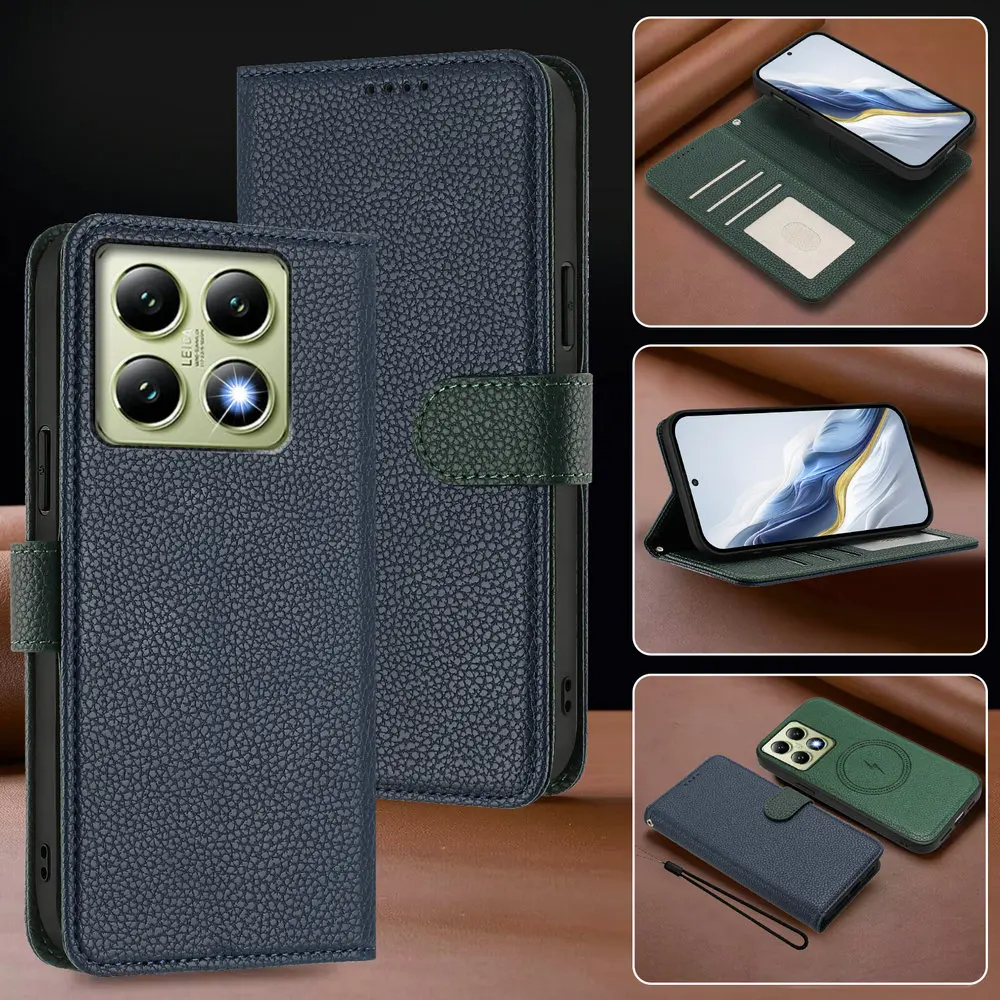 Xiaomi 14T Pro 5G用 2in1 分離型ウォレットレザーRFIDケース Xiaomi
