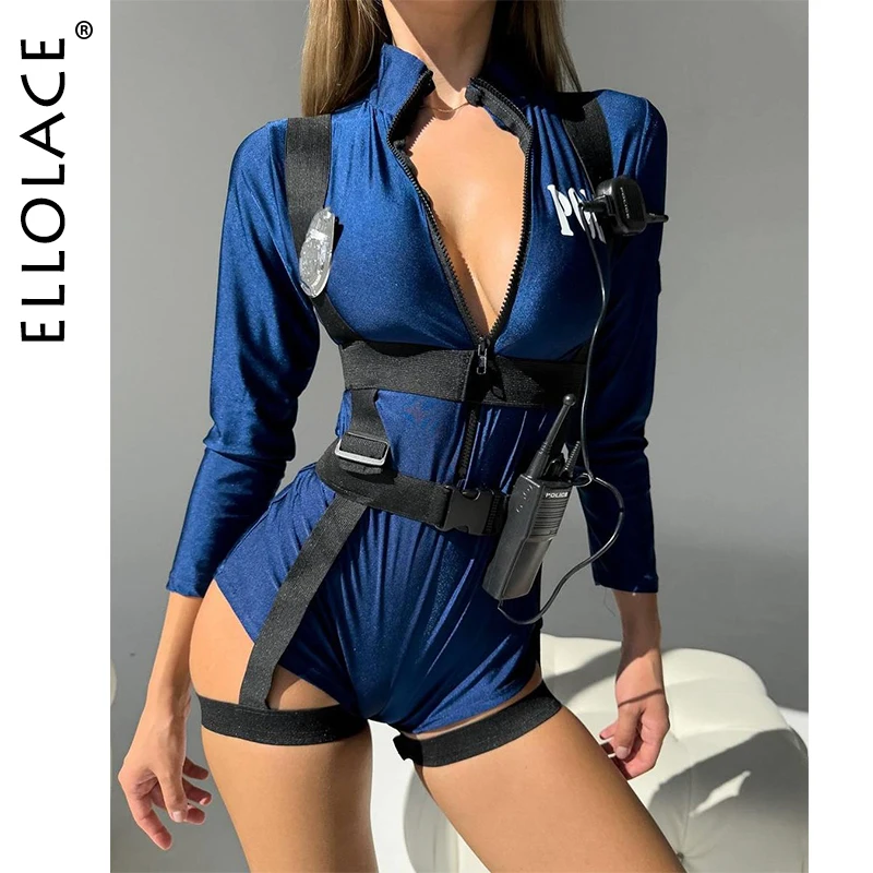 Ellolace Police Officer Cosplay Sexy Lingerie Set Matching Babydoll Uniformed Seduction Exotic Sets Role Play Outfit Pure Desire