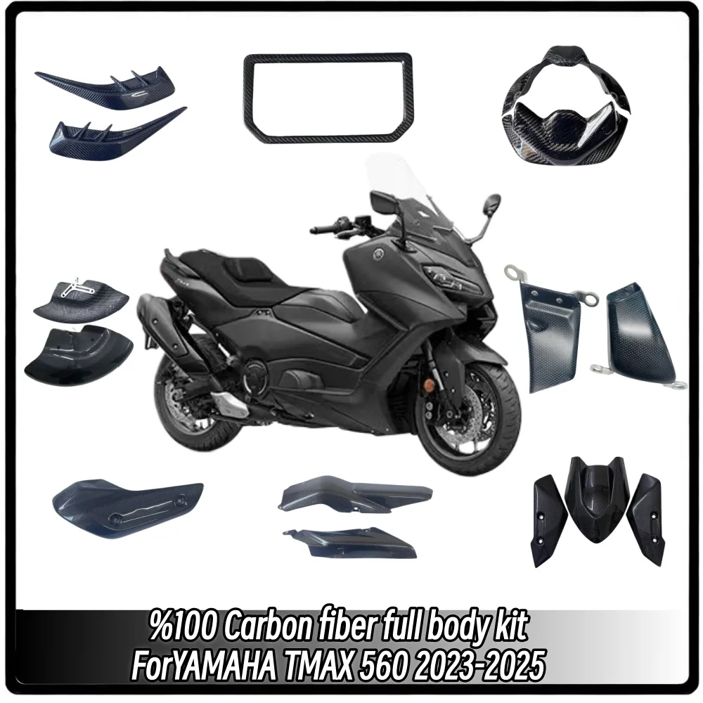 For YAMAHA TMAX560 100% Carbon Fiber Full Fairings Bodywork Kits Cowl Panel Cover TMAX-560 2023-2024-2025 Motorcycle Accessories