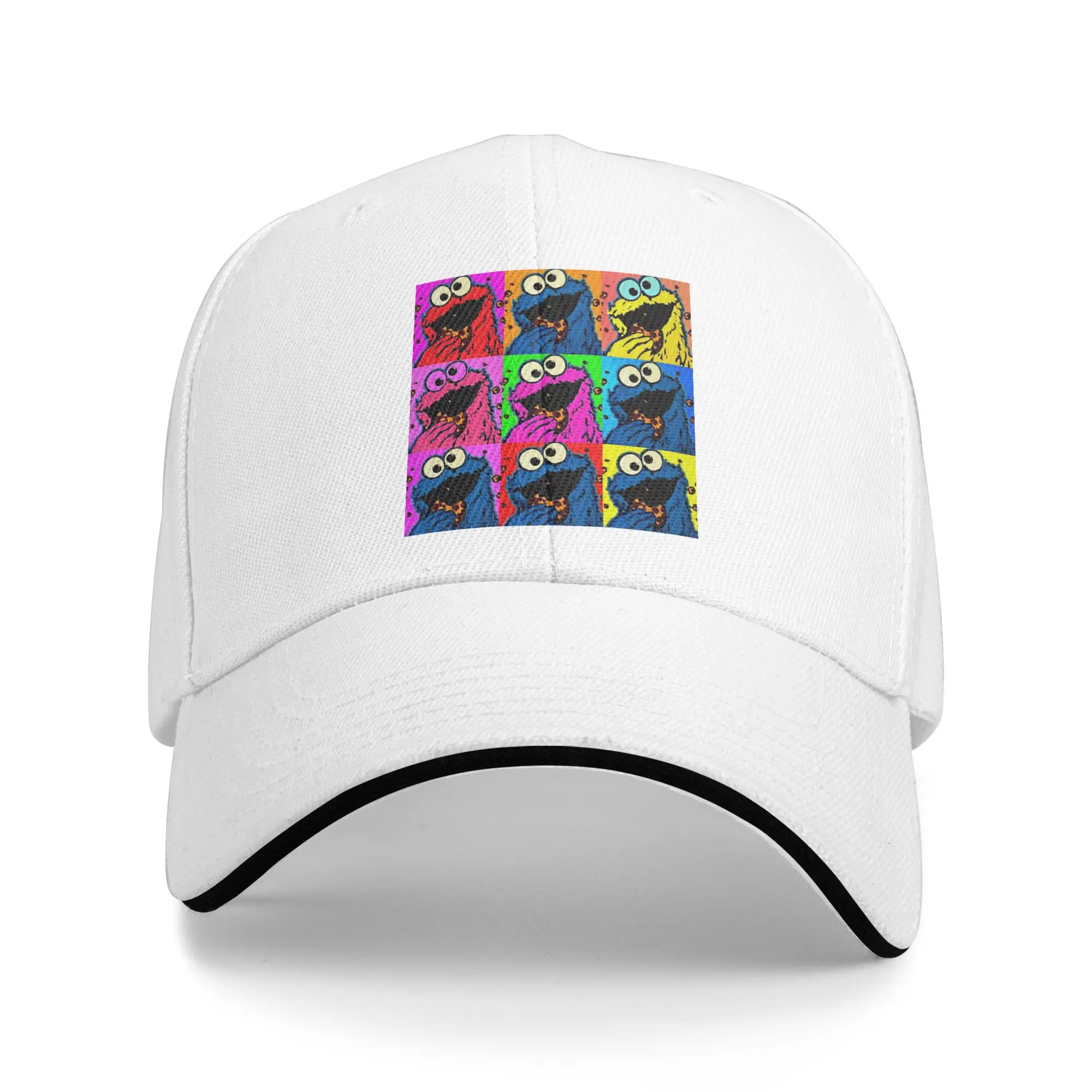 Gorras de béisbol de Cookie Monster Sesames, gorra tipo sándwich de dibujos animados a la moda, estilo unisex, transpirable, para exteriores