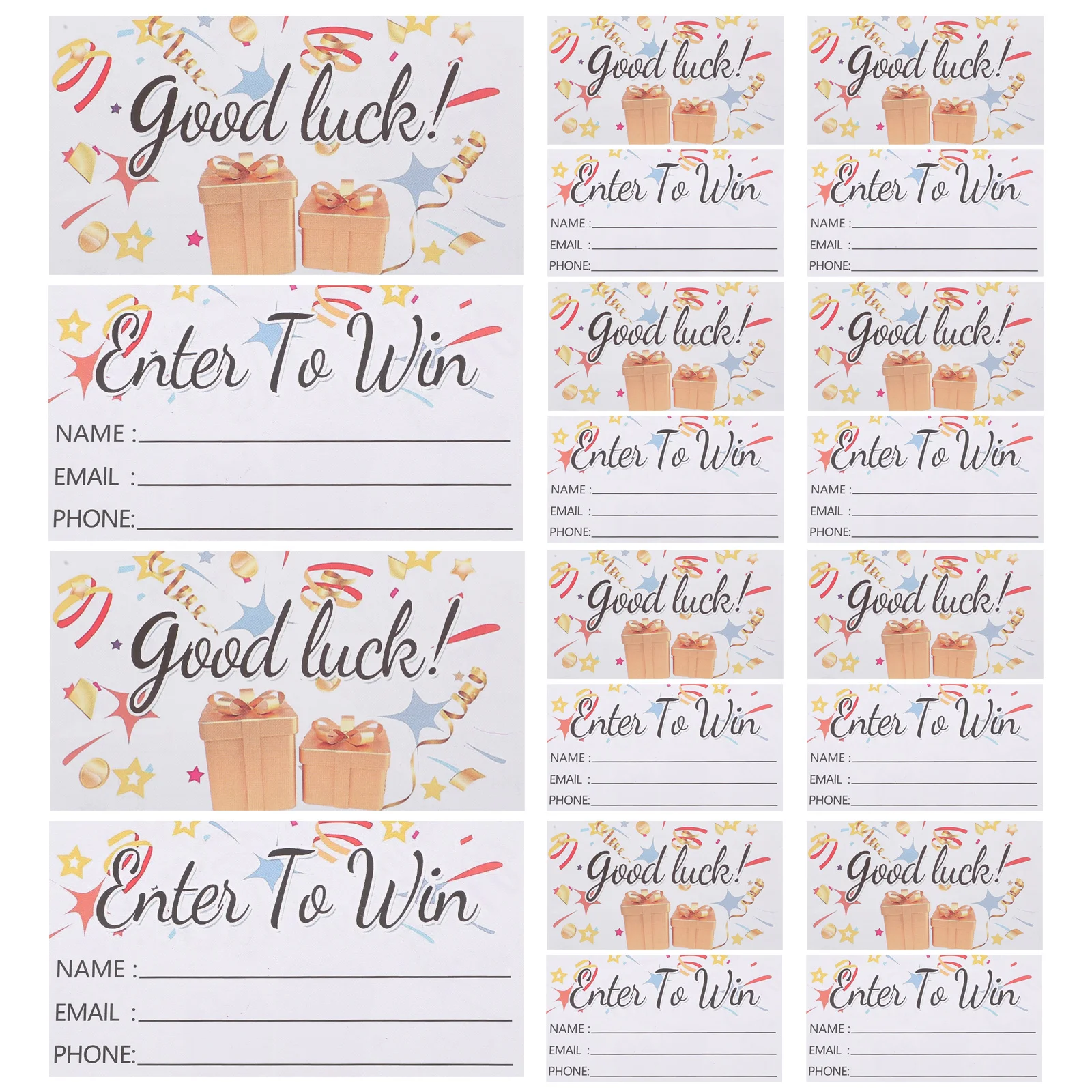 

200pcs Blank Raffle Tickets For Events Entry Form Cards Space Information Writable Fundraising Carnival Ticket Booth Ballot Box