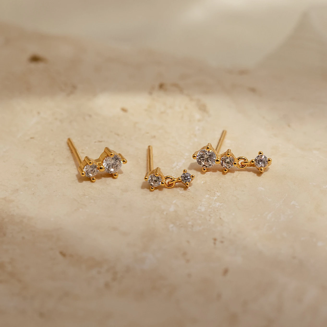 3PCS Casual Cubic Zircon Tassel Hanging Stud Earrings Set for Women Girls Dainty Zircons Tiny Piercing Ear Helix Jewelry Gifts