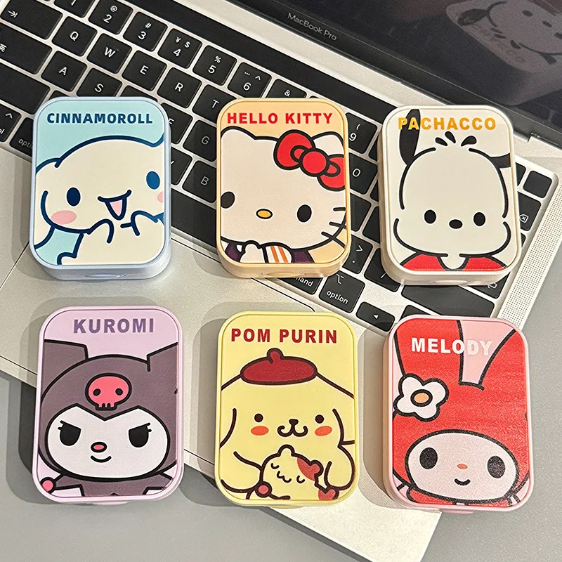 

2025 the New Hot-selling Simplicity Contact Lens Box Cute Cartoon Q Version KT Cat Contact Lens Box Care Box Storage Box