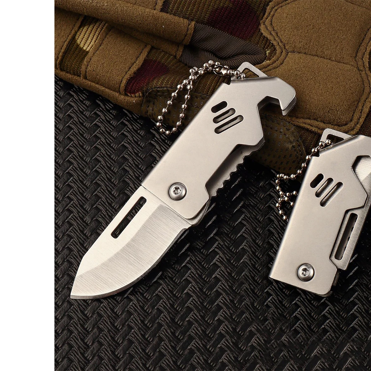 Mini Tragbares Edelstahl-Outdoor-EDC-Werkzeug Schlüsselanhänger, das perfekte Geschenk für Männer zum Öffnen von Paketen und für den täglichen Gebrauch.