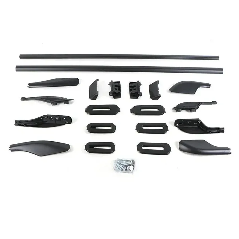 KQX High Quality 2PCS Black Silver Aluminum Roof Rail Bars Luggage Exterior Accessories J100 LX470 1998-2007
