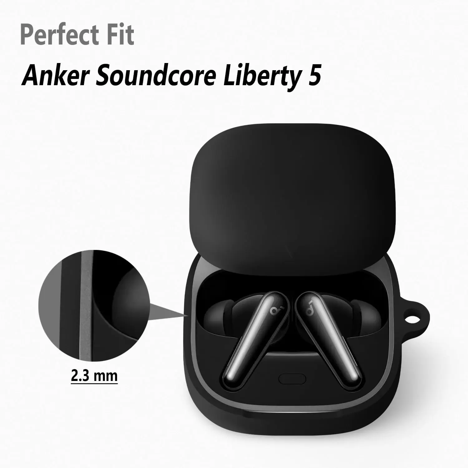 Silicone Case for Anker Soundcore Liberty 5 with Carabiner
