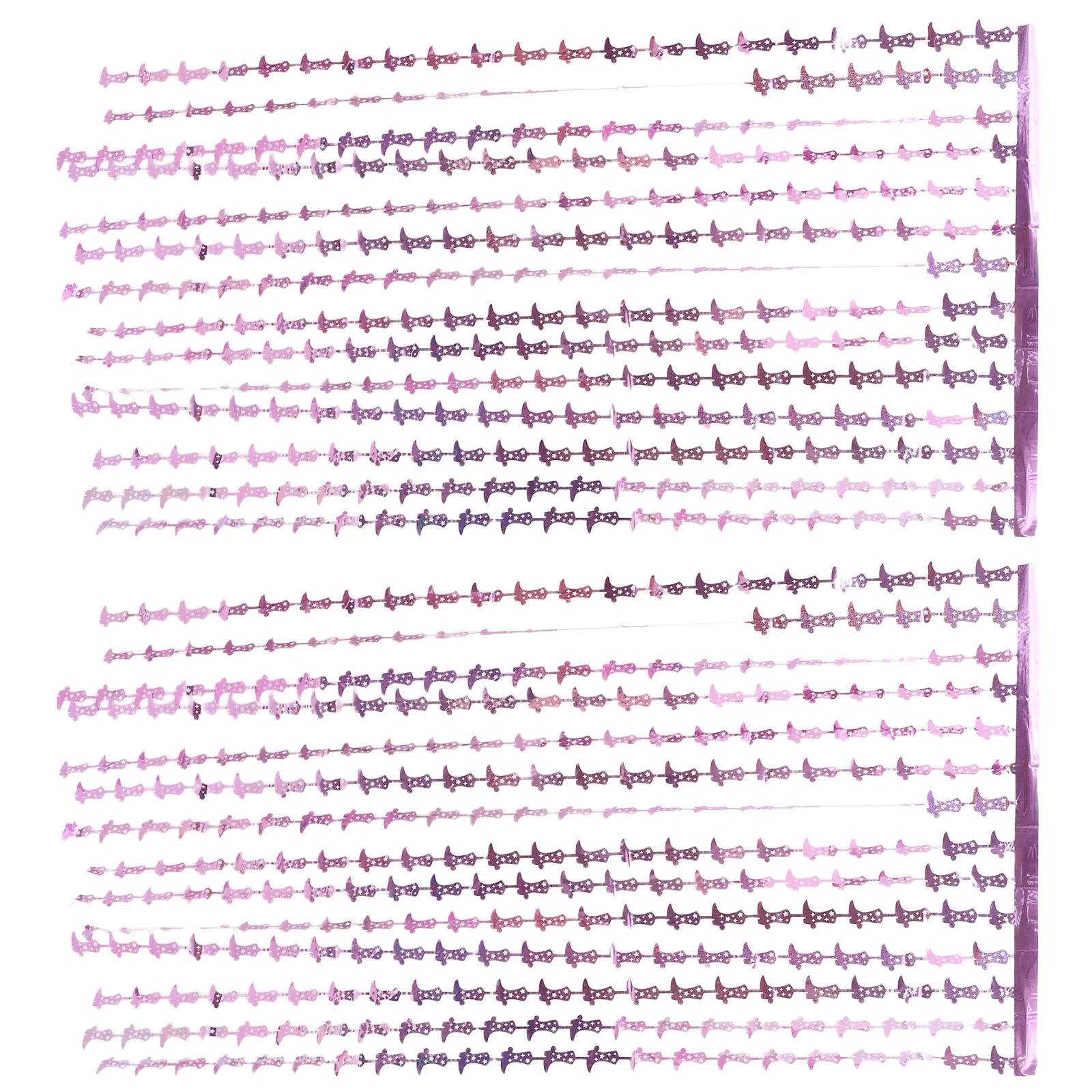 

2Pcs Halloween Foil Fringe Doorway Curtain Holographic Effect Tinsel Party Decoration for Themed Parties and Events