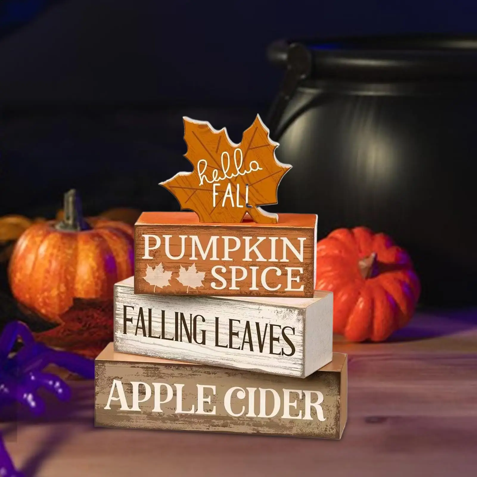 【Hot】Fall Tiered Tray Decor Fall Table Centerpiece Decorations Wooden Maple Autumn Harvest Party