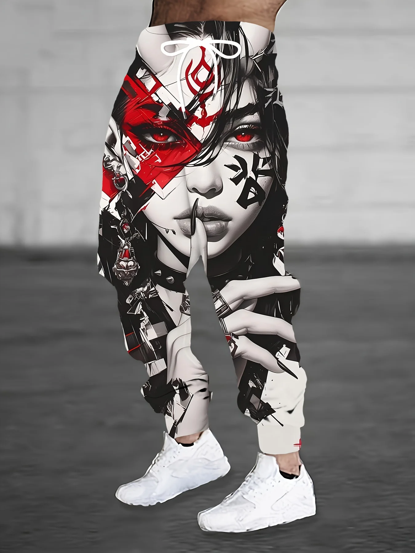 Neuheiten: Western-Skelett-Cowboy-Print Unisex-Jogginghose mit geradem Bein, Gothic-Streetwear-Sweatpants für entspannte Abendveranstaltungen. – Detail 6