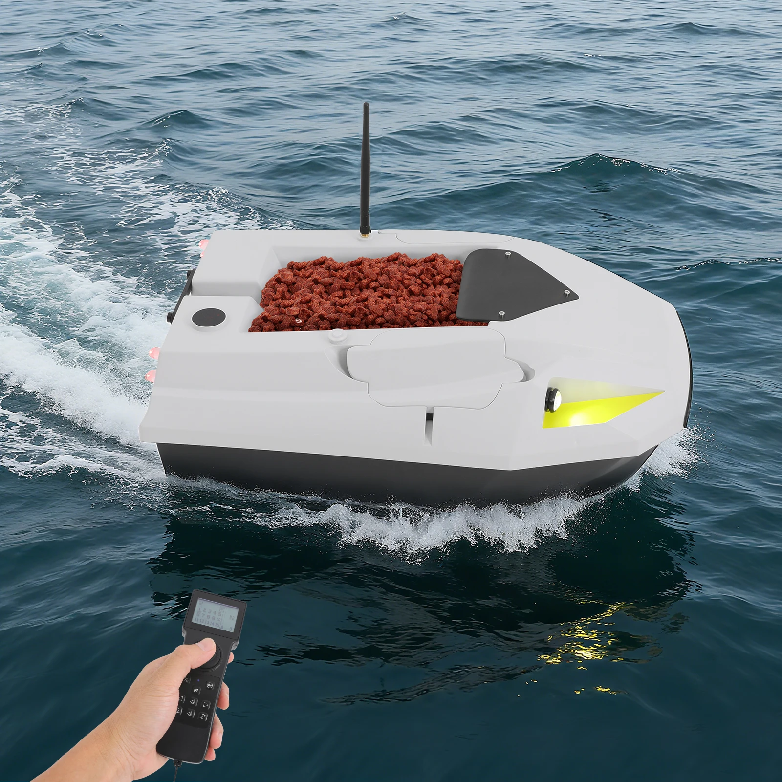 بطاريات مزدوجة قارب طعم صيد 12 فولت عالية بالطاقة RC قارب طعم صيد 500 متر المدى عن بعد جهاز تغذية الصيد لصيد الأسماك #2