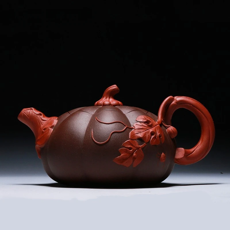 Yixing Purple Clay Teapot Creative Handmade Pumpkin Tea Kettle Filter Beauty Tea Pot Chinese Tea Set Supplies 330ml