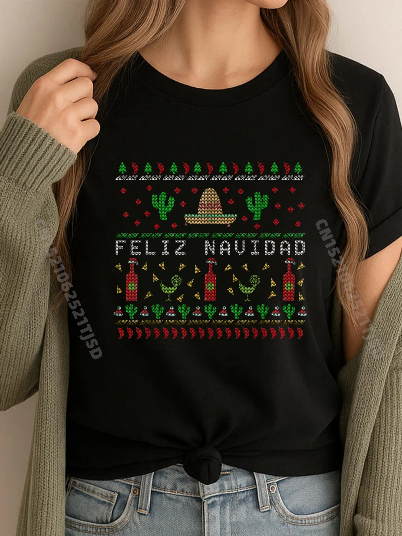 

Feliz Navidad Мексиканский уродливый рождественский свитер Мужская корейская модная мужская осенняя футболка Homme с принтом