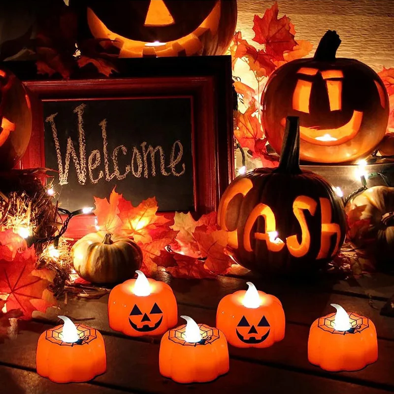 Halloween Pumpkin LED Candle Lantern Decoration Party Supply For Indoor Outdoor Spooky Atmosphere Lighting Perfect Home Garden