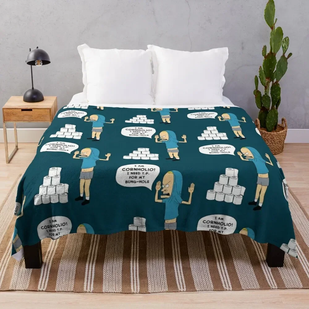 Cornholio Needs T.P. Throw Blanket Tourist sofa bed Blankets