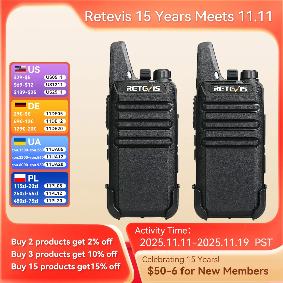 RT622 Two-way Walkie Talkies
