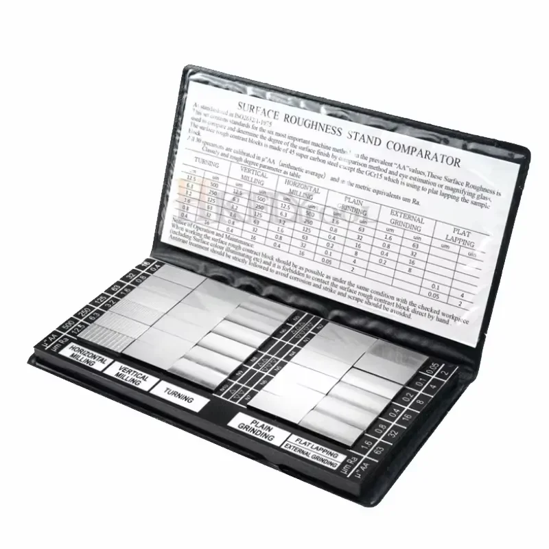 30pcs/SET Surface Roughness Comparator Standards Composite Set Model RUG-10030 Blocks Ra 0.05-12.5mm Roughness Sample Block