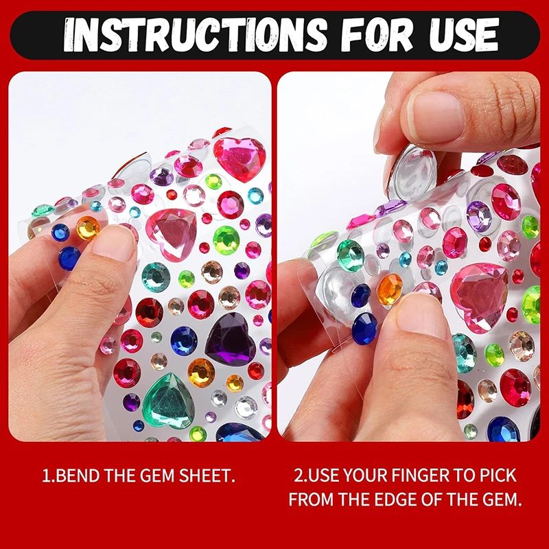 مجموعة ملصقات رغوة لامعة إيفا نجوم قلوب ملصقات ملونة ذاتية اللصق نجوم القلب الأحجار الكريمة ملصق الحرف الراين جوهرة DIY بها بنفسك #5