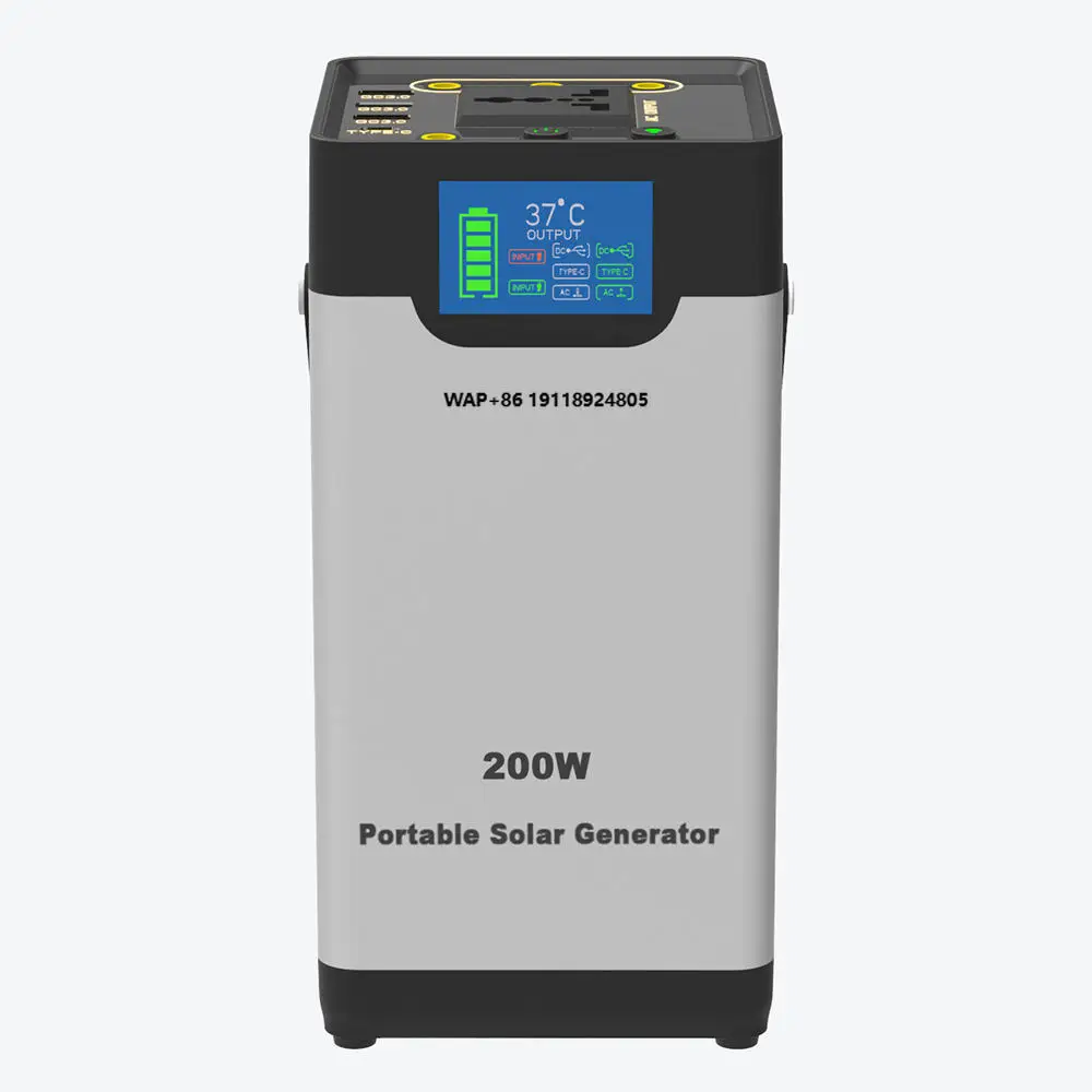 Portable 200Wh Solar Generator CAN IP65 Fast Charging 110V/220V Outdoor Emergency Power Supply Home Backup Lithium Battery