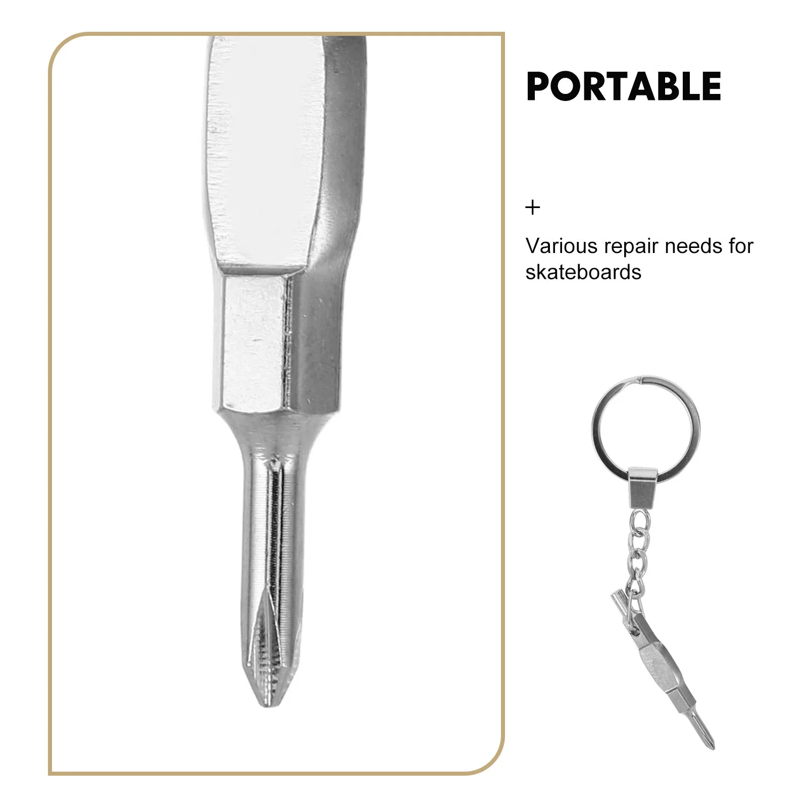 أداة لوحة الأصابع مفك براغي صغير مزدوج الرأس يمكنك صنعه بنفسك لإصلاح لوح التزلج على الأصابع مفك صامولة فضي محمول #6