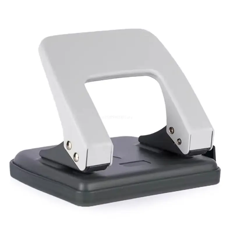 2-Hole Paper Hole Puncher with Chip Storage Tray Double Hole Punching Tool 20 Sheets Capacity for Paper Cardstick Sheet Dropship