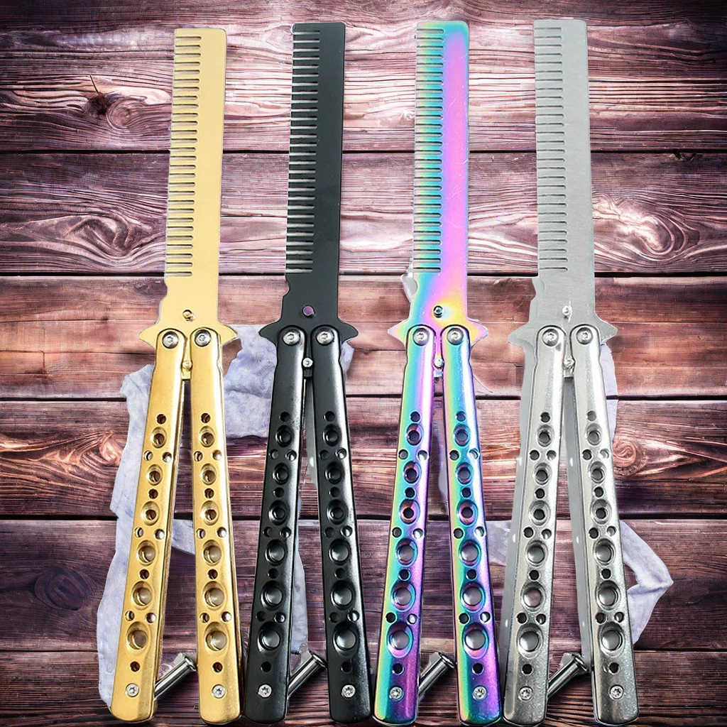 Imagem -02 - Treinamento Folding Butterfly Knife Titanium Practice Tool no Edge Groove Training Knife Kit Acessórios