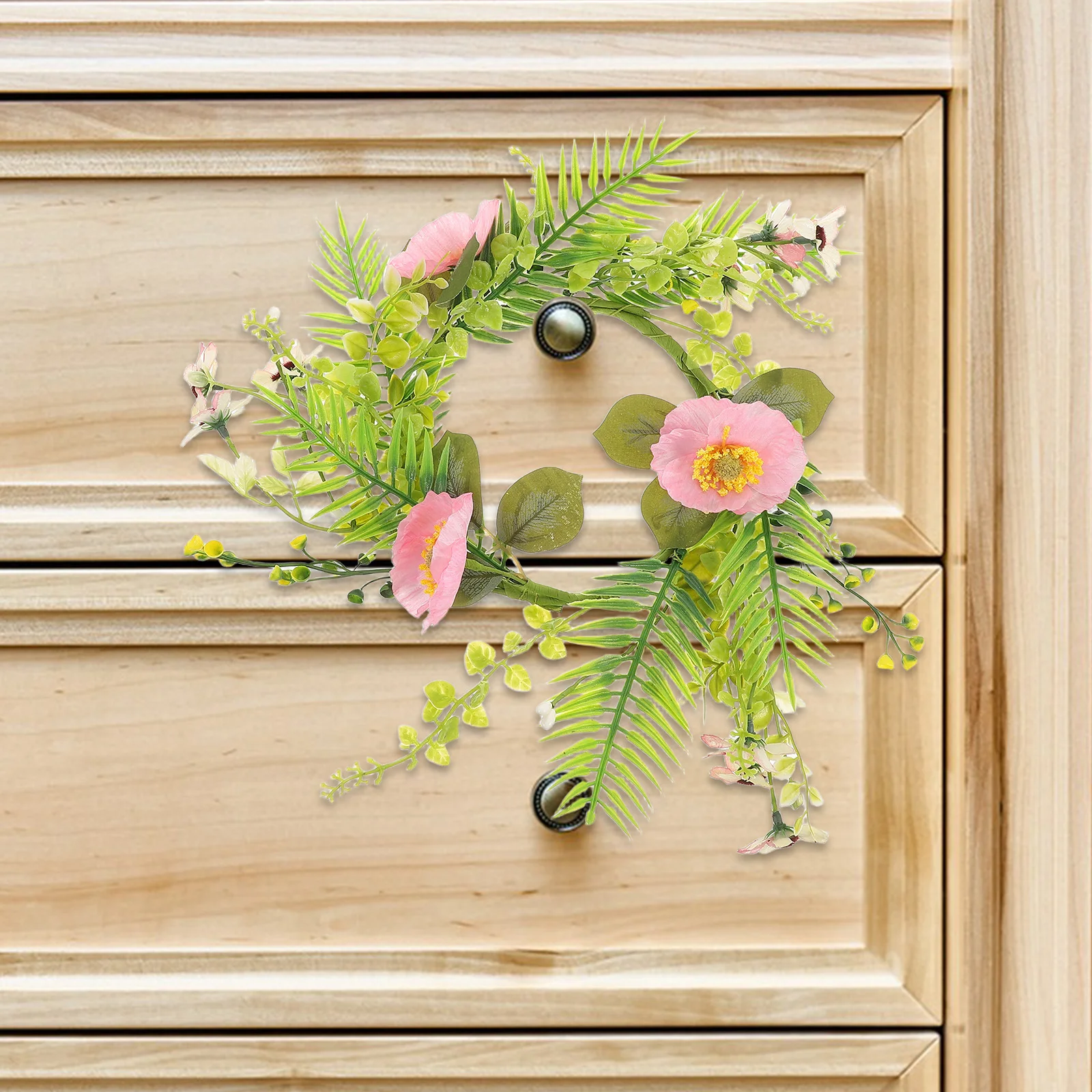 

Artificial Flower Wreath Spring Wedding Centerpieces Table Pillar Decoration Front Door Greenery Ring Floral