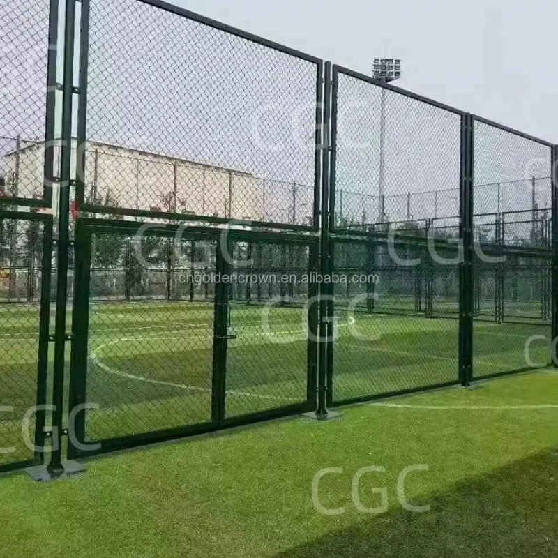 custom.PVC Coated Metal Fence Fields Outdoor Sports Stadium Cage Soccer Steel Mesh