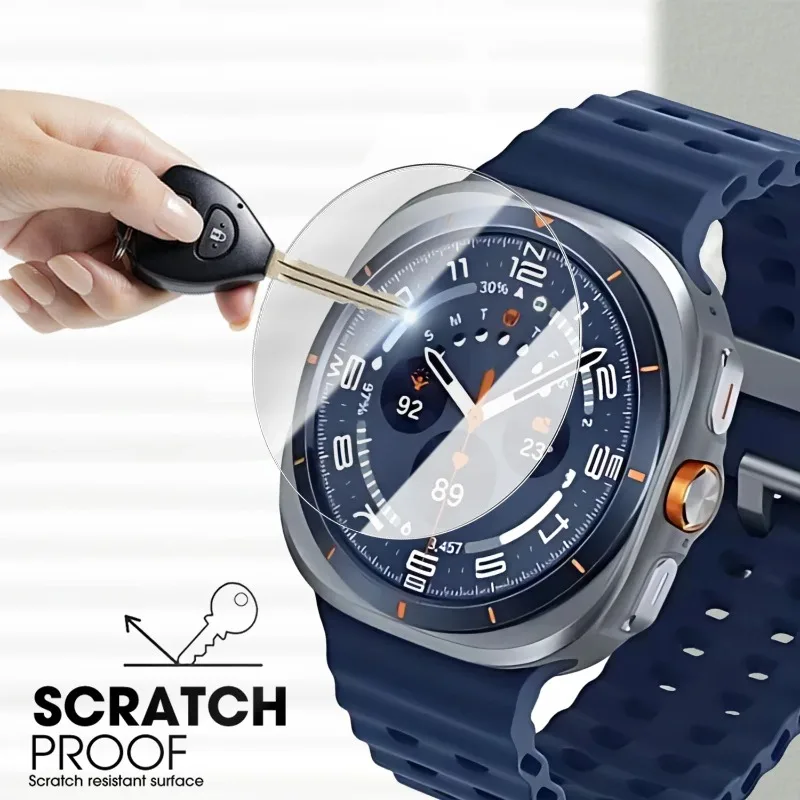 Película de vidrio templado HD de pegado rápido para Samsung Galaxy Watch 8/8 película protectora de pantalla clásica para reloj Ultra 7 6 5 4 44/40mm