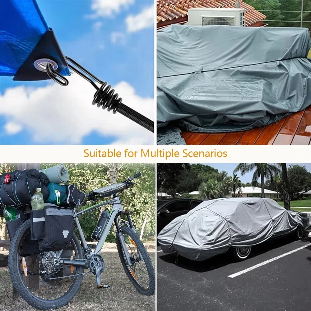 2/6/8Pcs Latex Elastic Bungee Cord Set Tied Rope High Elasticity Luggage Straps Rope for Bikes Tie Downs Camping & Cars Cord Tie