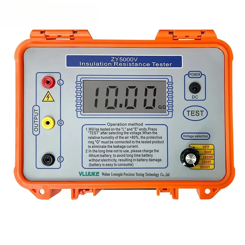 ZY5000V Digital Insulation Resistance Tester 220V Electronic Power Source High Accuracy 0.2 IP67 Protection Aluminum