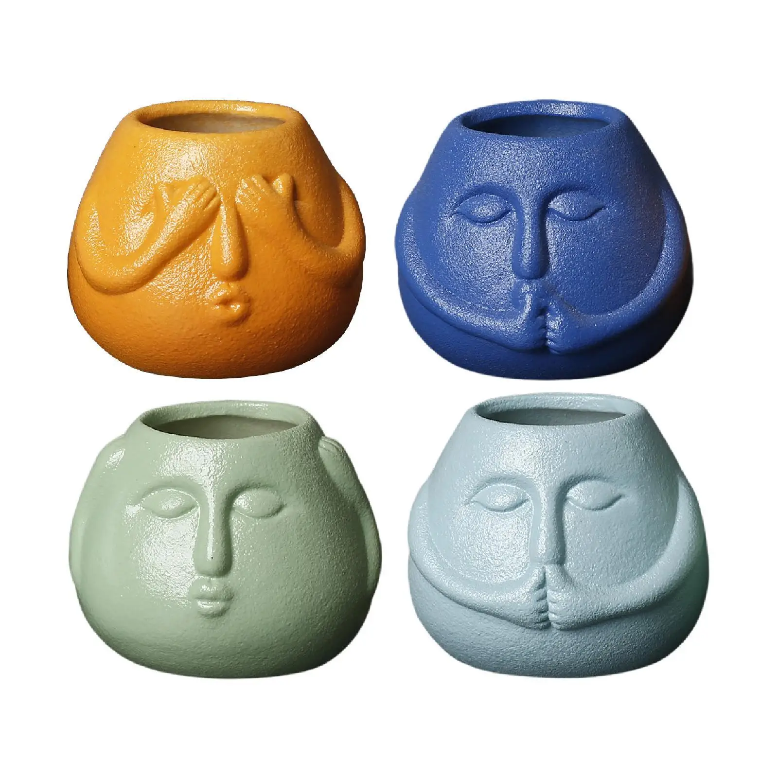 Funny Cartoon Planter Creative Flowerpot Artwork Micro Landscape Cute Plant Pot for Entrance Bedroom Balcony Farmhouse Patio