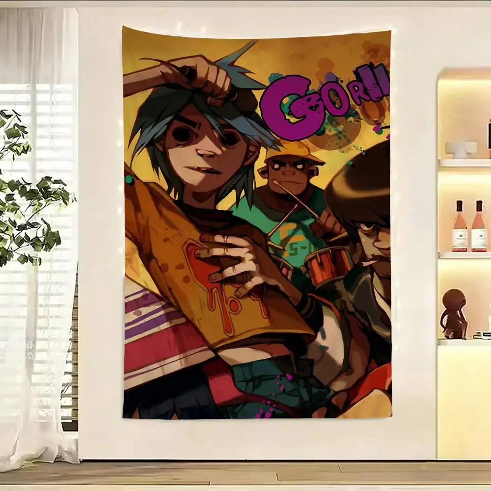 

G-Gorillaz Rock band Flag Outdoor Decorations for Bedrooms Home Decor Items Decoration Banners