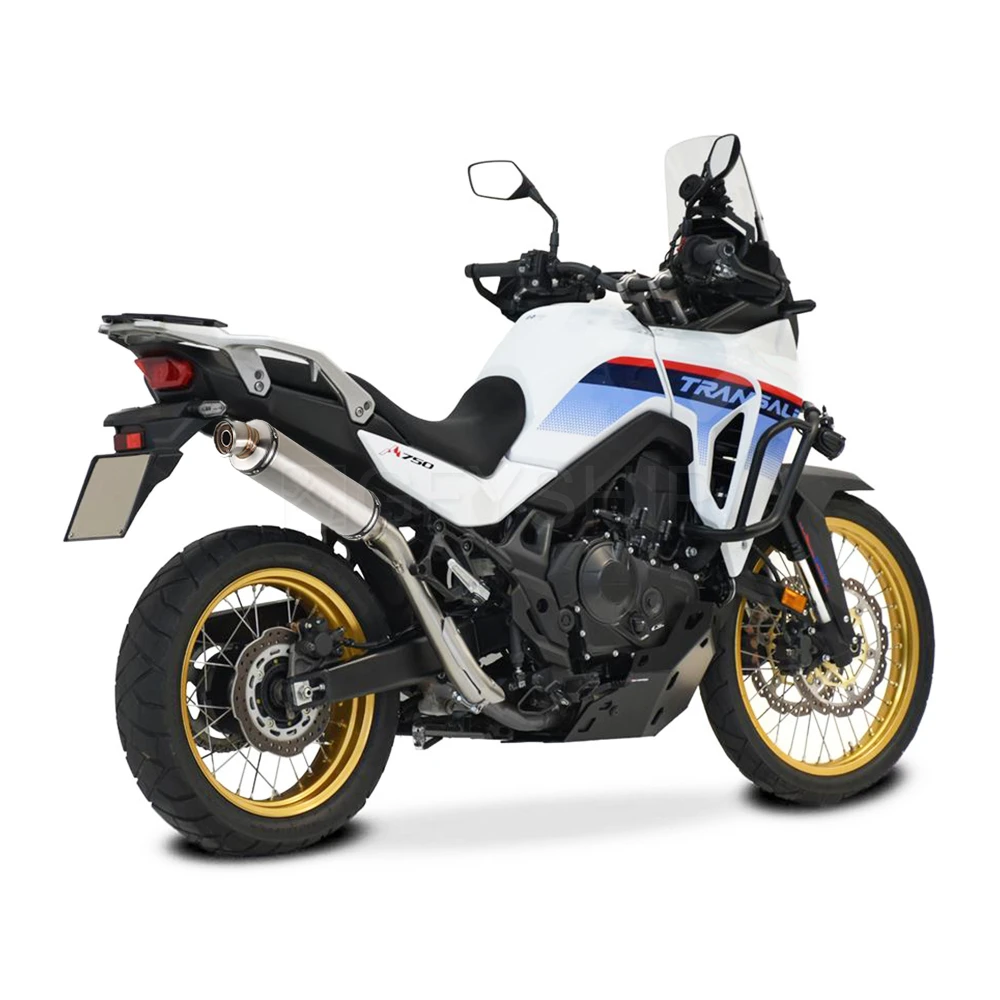 

For Honda Transalp 750 2023 2024 2025 XL750 XL 750 Escape Slip-on Motorcycle High Position Exhaust Muffler With Link Pipe