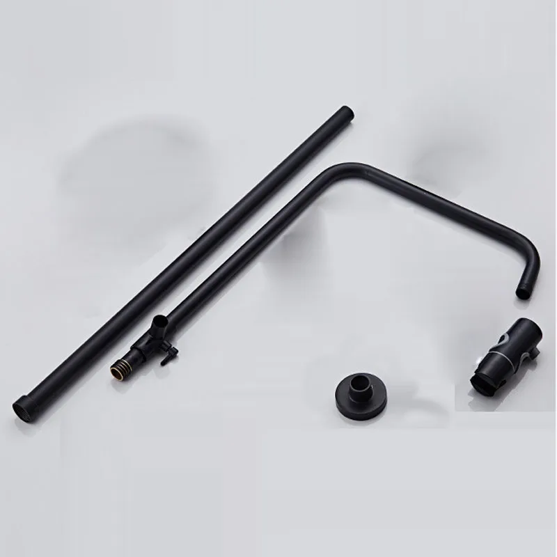 Black Stainless Steel Shower Pipe Shower Mixer Tube Bathroom Shower Faucet Accessories Fittings