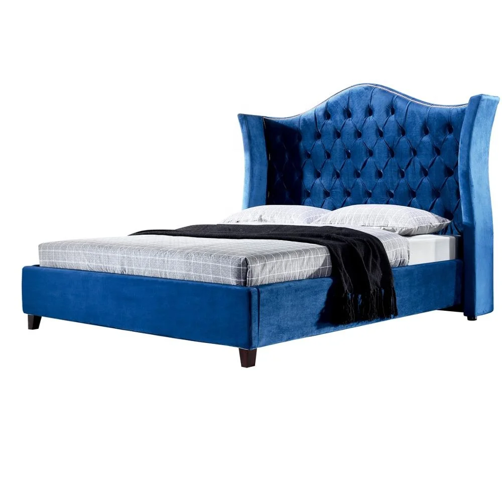 Cabecero alto de diseño europeo, cama suave de tamaño king