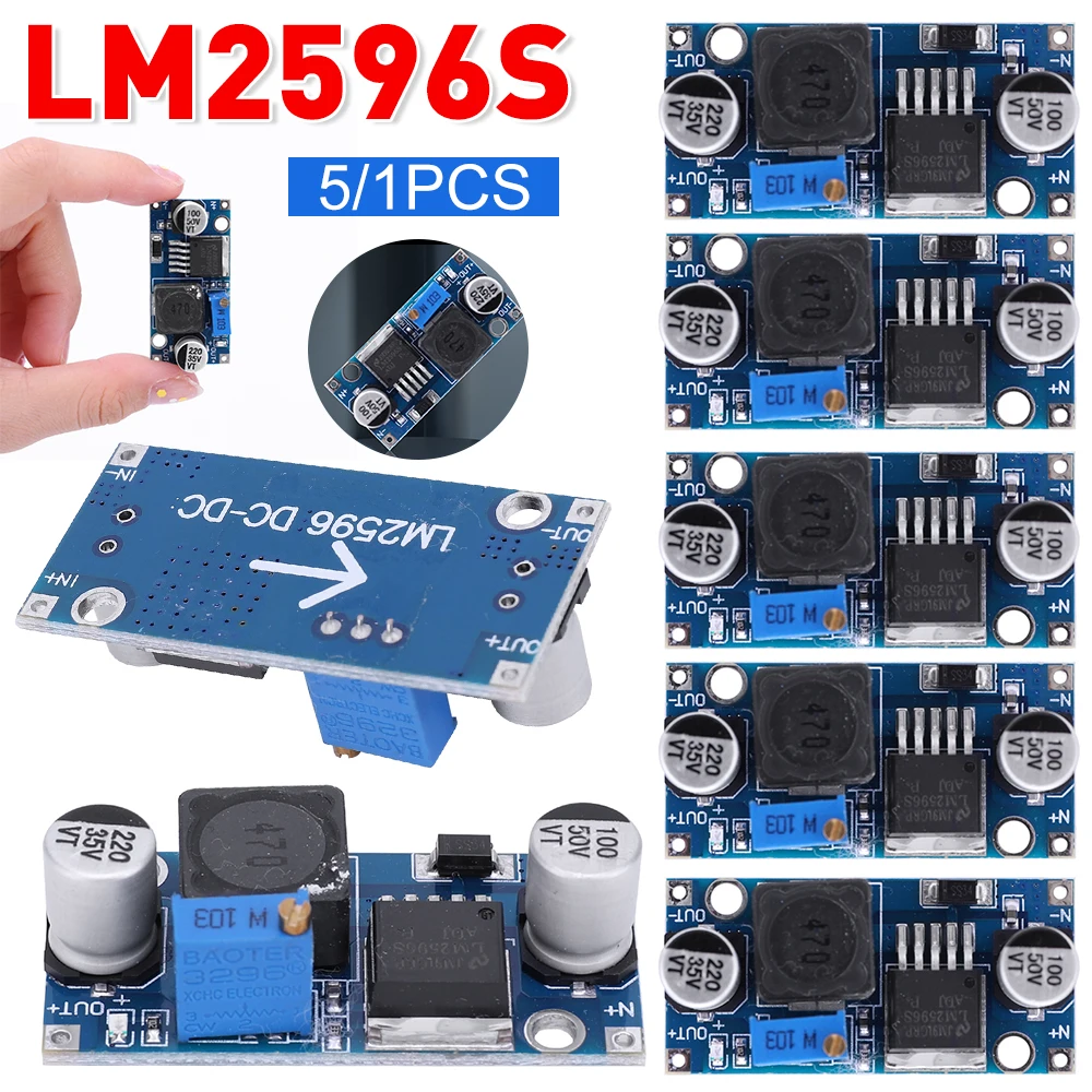 1-10PC LM2596S Converter Step Down Module Power Supply DC-DC Converter Adjustable StepDown Module 3A 3.2V-46V Voltage Regulator