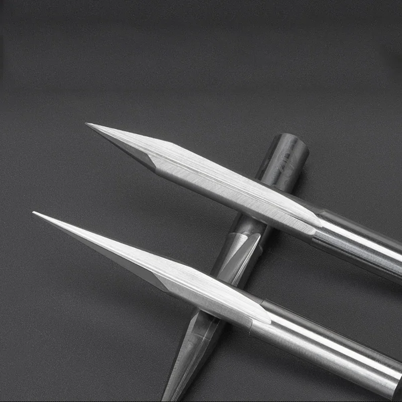 Double Edge Straight Groove Chamfer End Mills Cutter 6mm Shank CNC Taper Engraving Machine Tool Deep Relief Engraving Cutter Bit