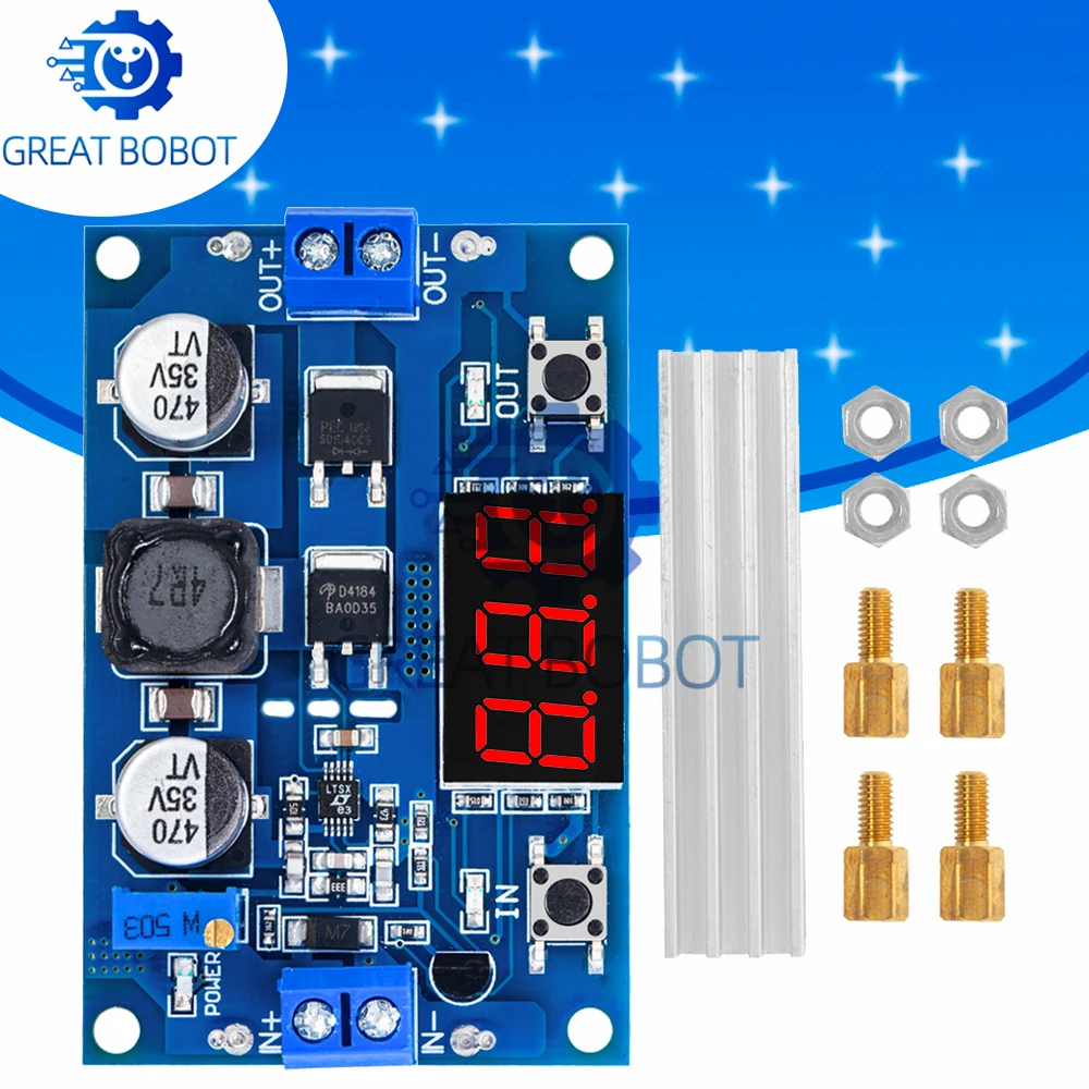 BS 1PCS  DC DC-DC 3~35V to 3.5~35V LTC1871 Booster step up Step-up module Converter Regulated Power Supply+VoltMeter