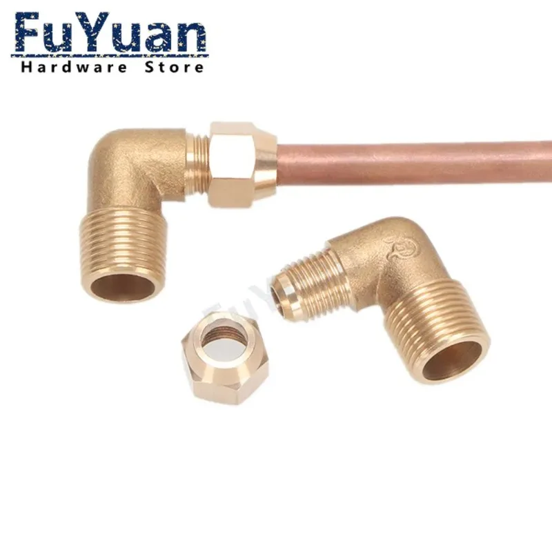 Brass elbow Flaring Fittings Connector Pipe 6/8/10/12mm to 1/8