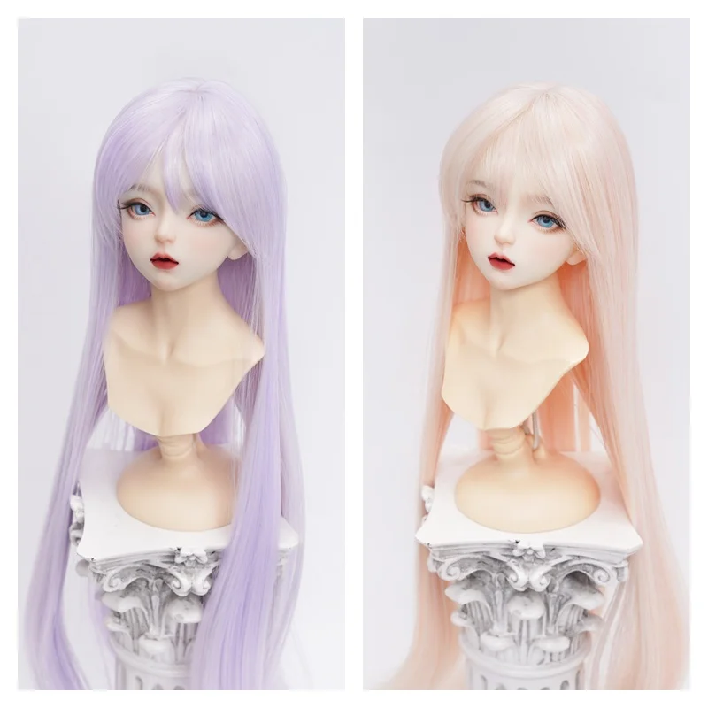 

1/3 1/4 1/6 кукольный парик для куклы Bjd 60/45/30 см, высокотемпературные шелковые длинные волосы с челкой, игрушки для девочек, нарядные аксессуары для кукол