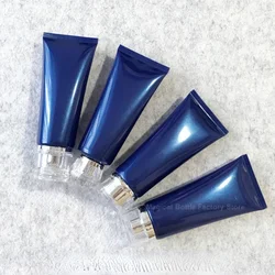 Empty 100ml Peal Blue Soft Tube Plastic Squeeze Bottle Facial Cleanser Body Cream Cosmetic Container Flip Cap Packaging Hose