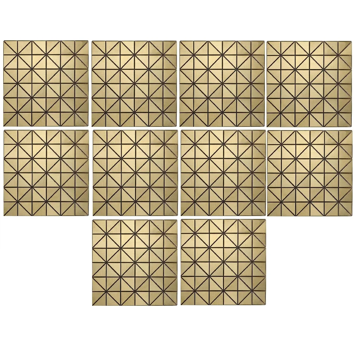 10 Plates Decorative Golden Mosaic Wallpaper 30x30cm