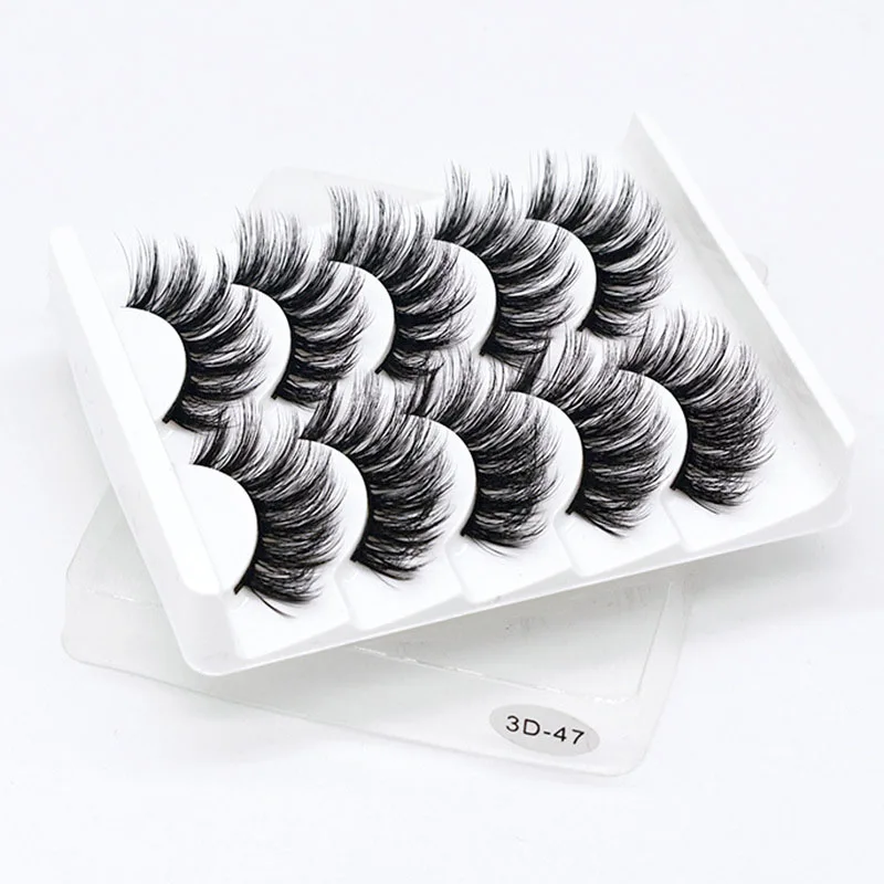 5 Pairs/Box 3D False Eyelashes Natural Lash Extension Fluffy Faux Curly Eyelashes makeup eyelash extension supplies mink lashes