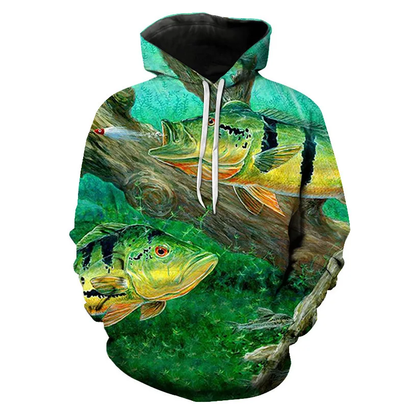 

Fish Print Hoodies for Men Fashion 3D Pattern New in Sweatshirts Hip Hop Harajuku Oversized Pullover Tops S-7XL Women