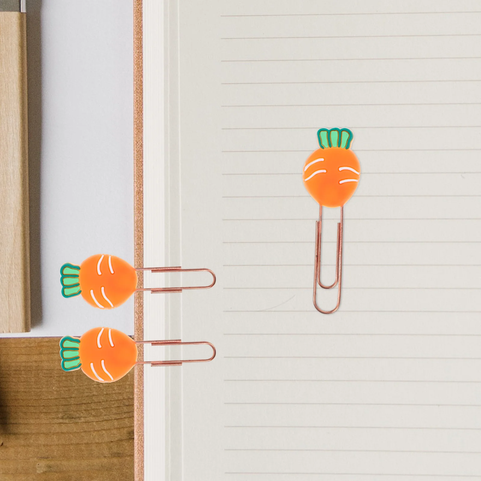 

20pcs Cartoon Paper Carrot Style Metal Small Document Clips Office Supplies Binder Clamps Marking Tools Party Decoration