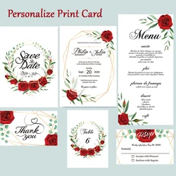 50pcs Personalized Print Wedding Invitation Insert Reception Reply RSVP Wishing Well Table Card Thank You Cards Menu IC101