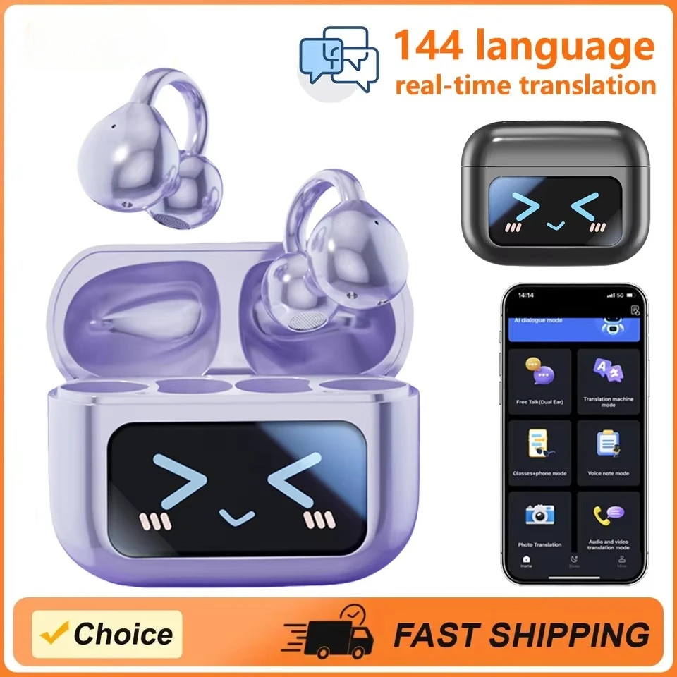 Nuevo 2026 pantalla táctil auricular inalámbrico Bluetooth 144 idiomas en tiempo Real con traducción AI auriculares de traducción Audio HiFi
